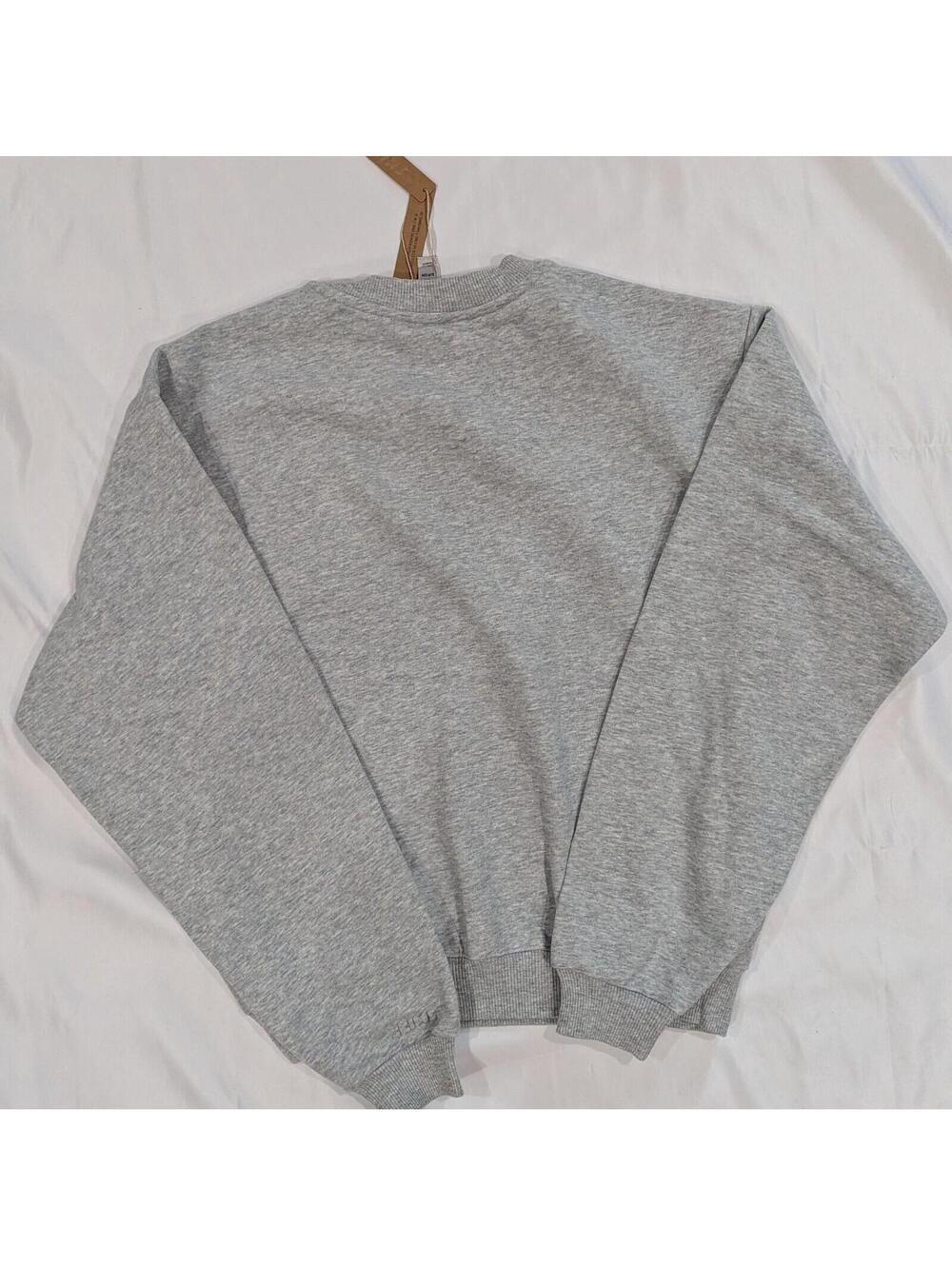 NWT $84 SKIMS Cotton Fleece Classic Crewneck Sweatshirt Light Heather Grey S - Picture 3 of 6